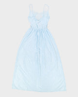 Vintage 1980s Blue Slip Dress - S