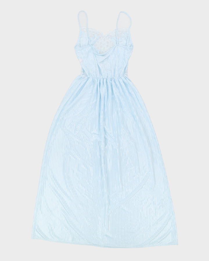 Vintage 1980s Blue Slip Dress - S