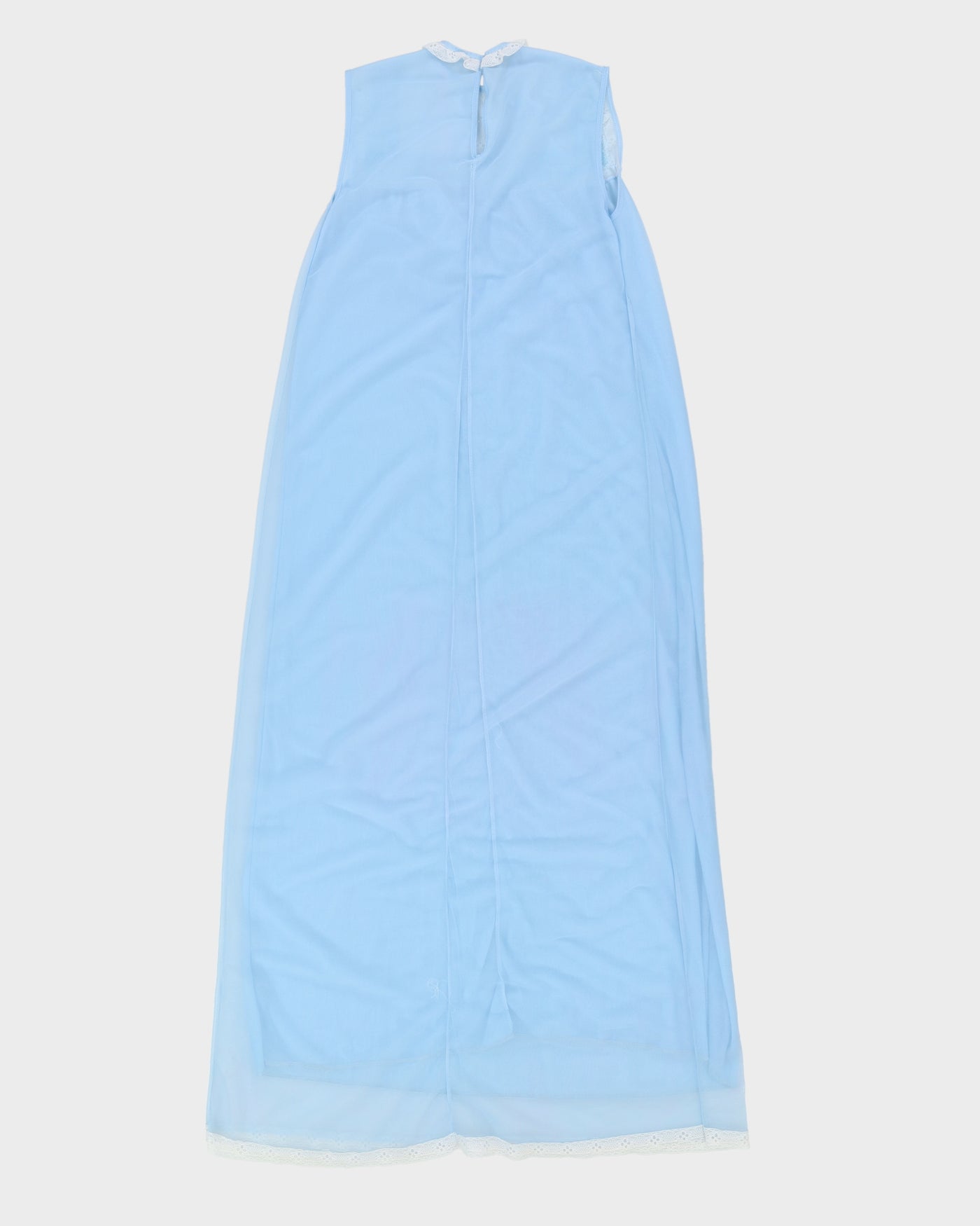 Vintage 1970s Blue Baby Doll Slip Dress - S