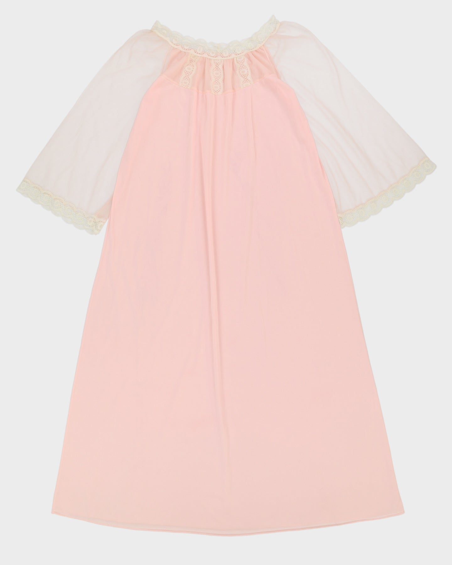 Vintage 1980s Pink Long Sleeve Slip Dress - M