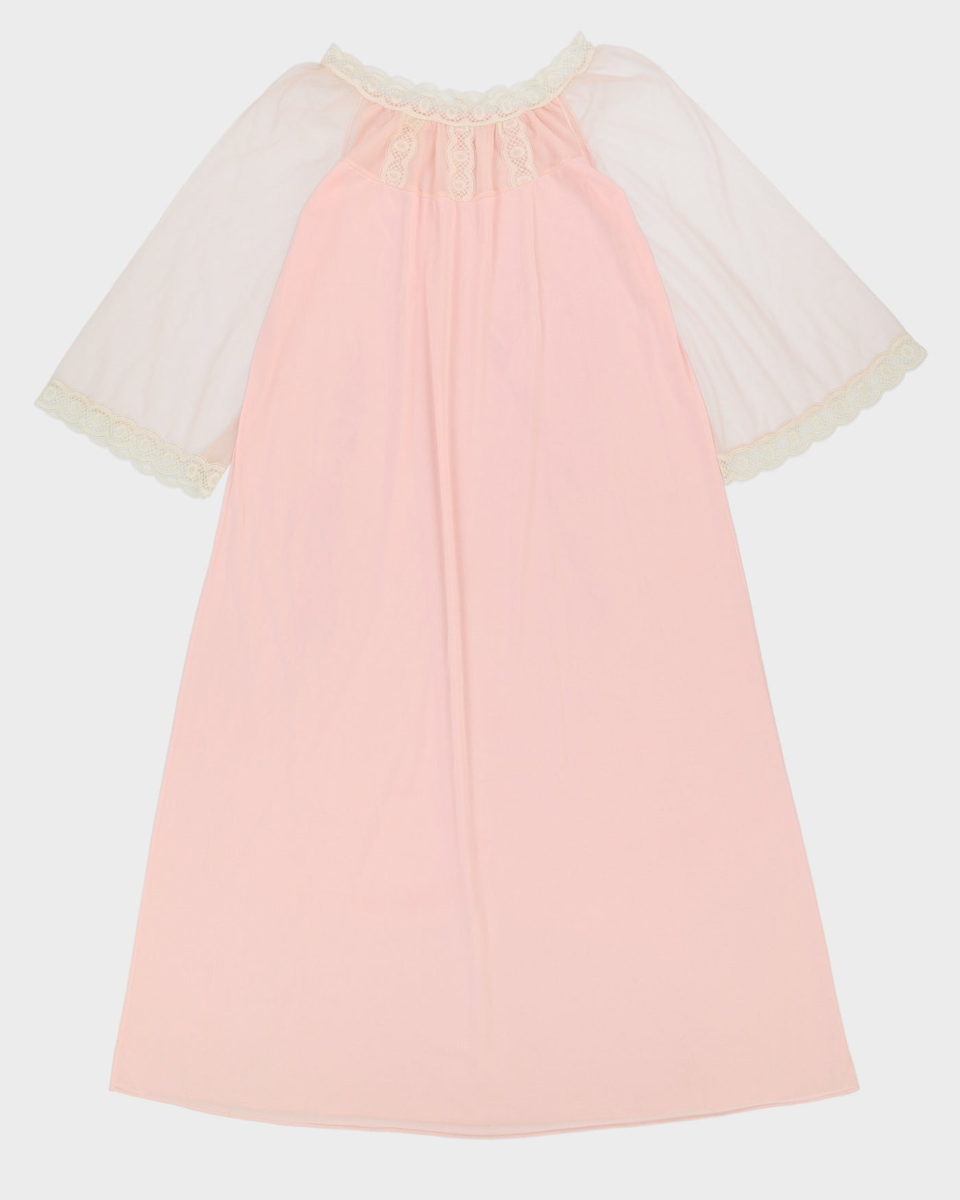 Vintage 1980s Pink Long Sleeve Slip Dress - M