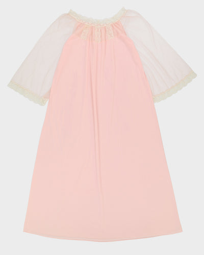 Vintage 1980s Pink Long Sleeve Slip Dress - M