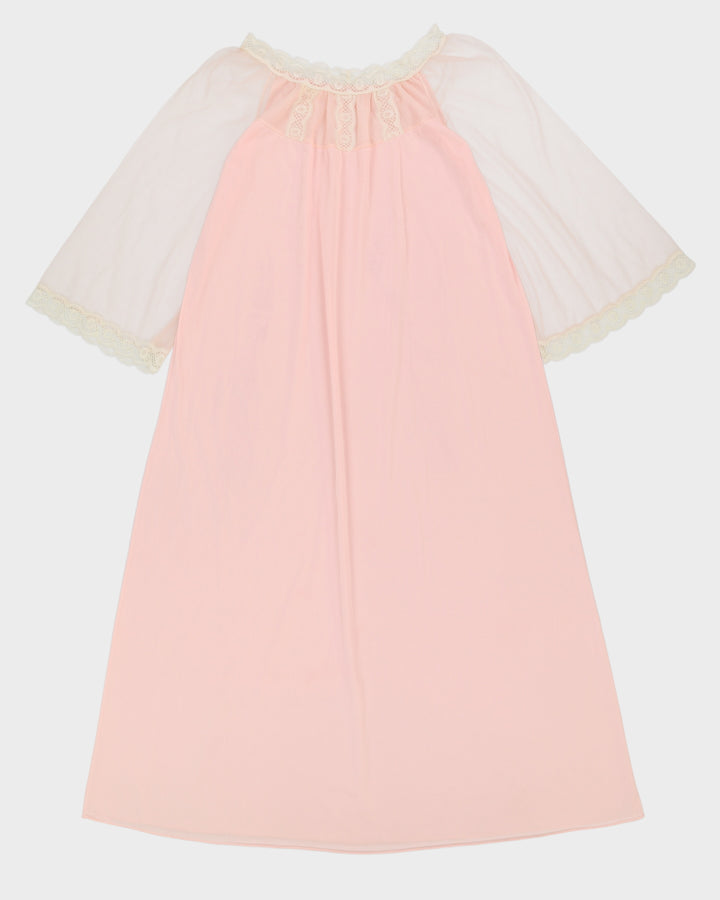 Vintage 1980s Pink Long Sleeve Slip Dress - M