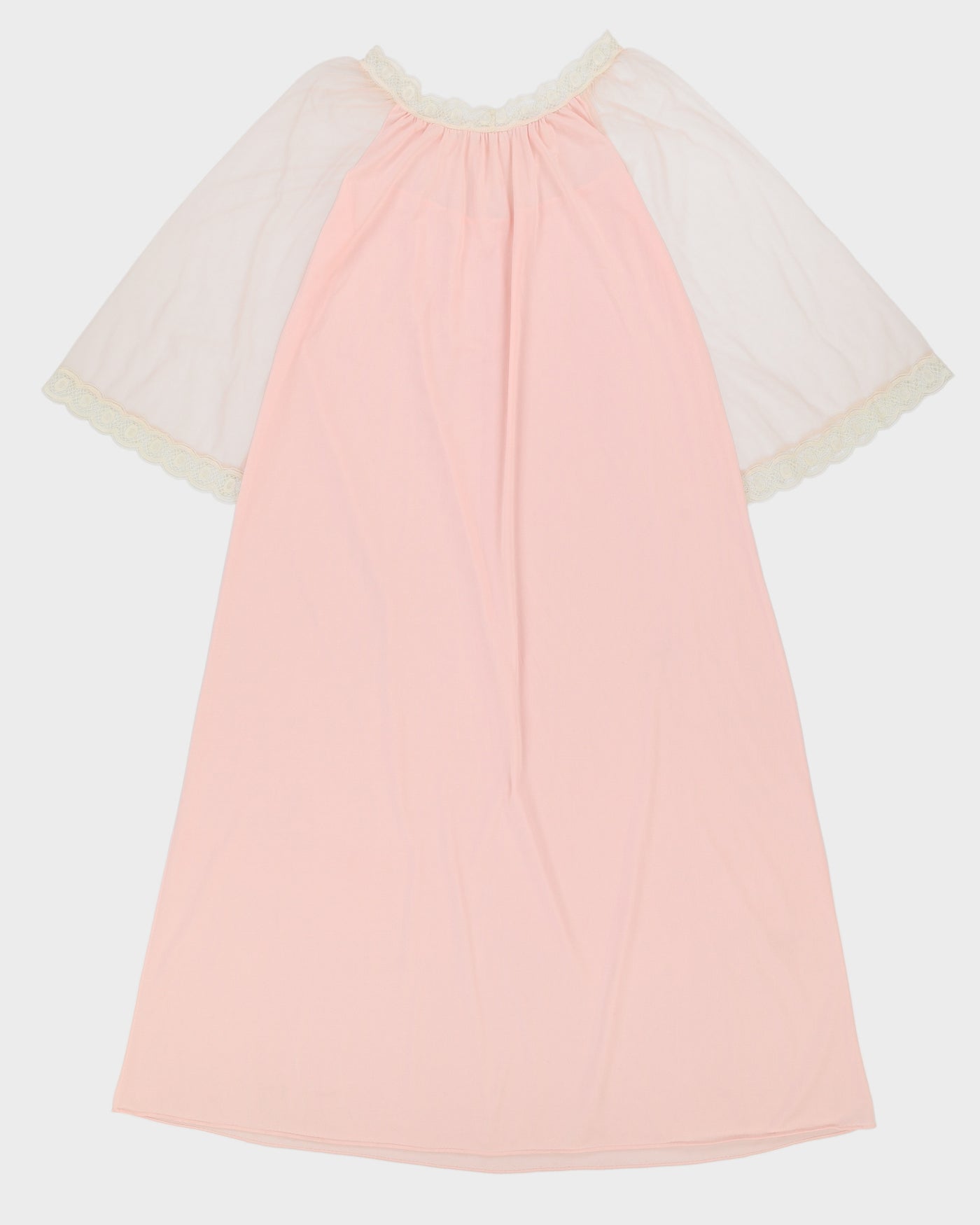 Vintage 1980s Pink Long Sleeve Slip Dress - M