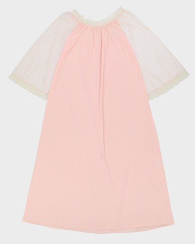 Vintage 1980s Pink Long Sleeve Slip Dress - M