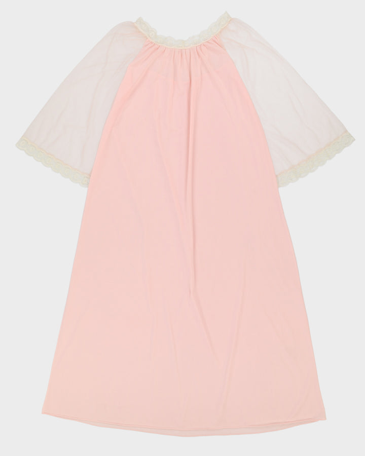Vintage 1980s Pink Long Sleeve Slip Dress - M