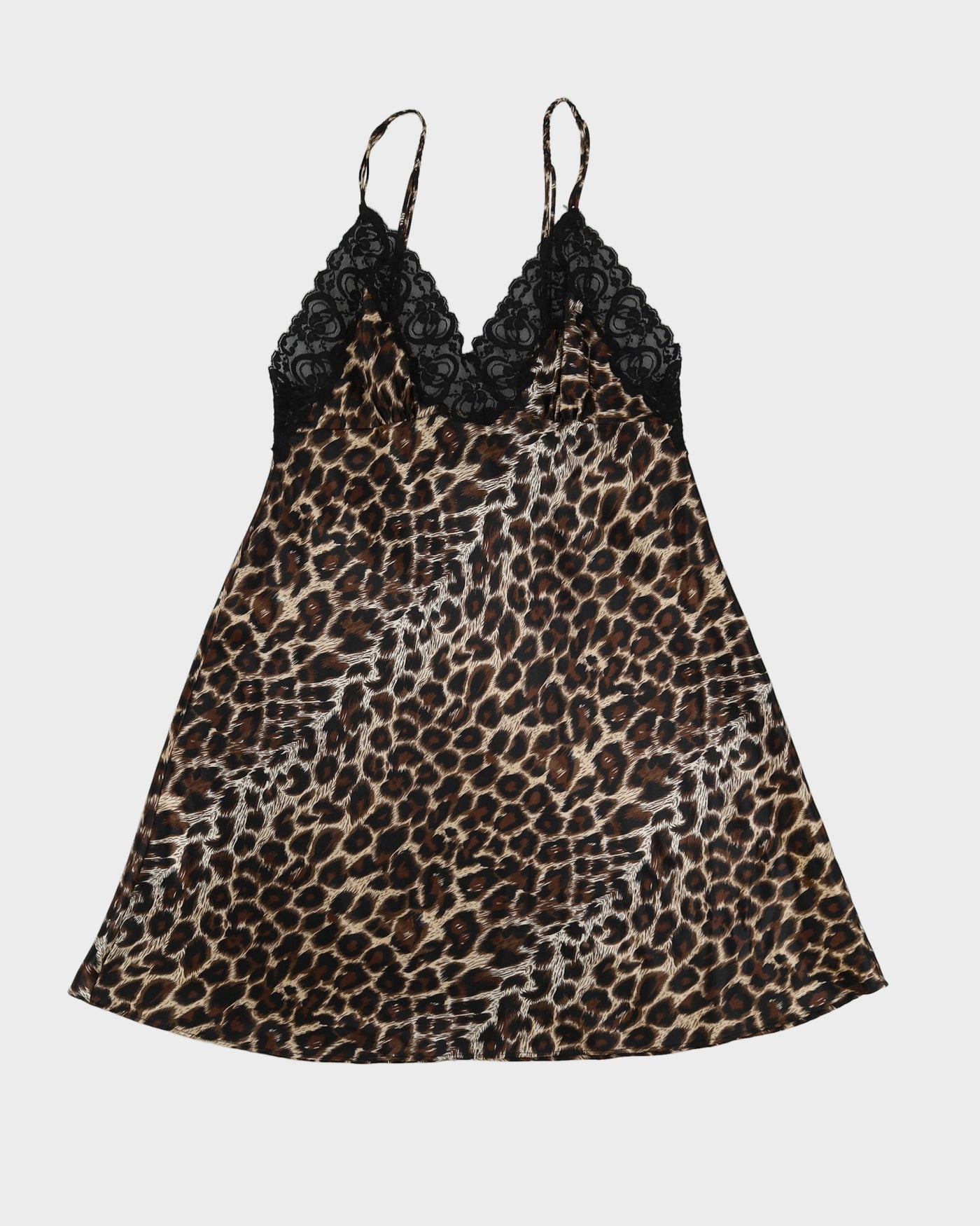 Y2K Leopard Print Slip Dress - M