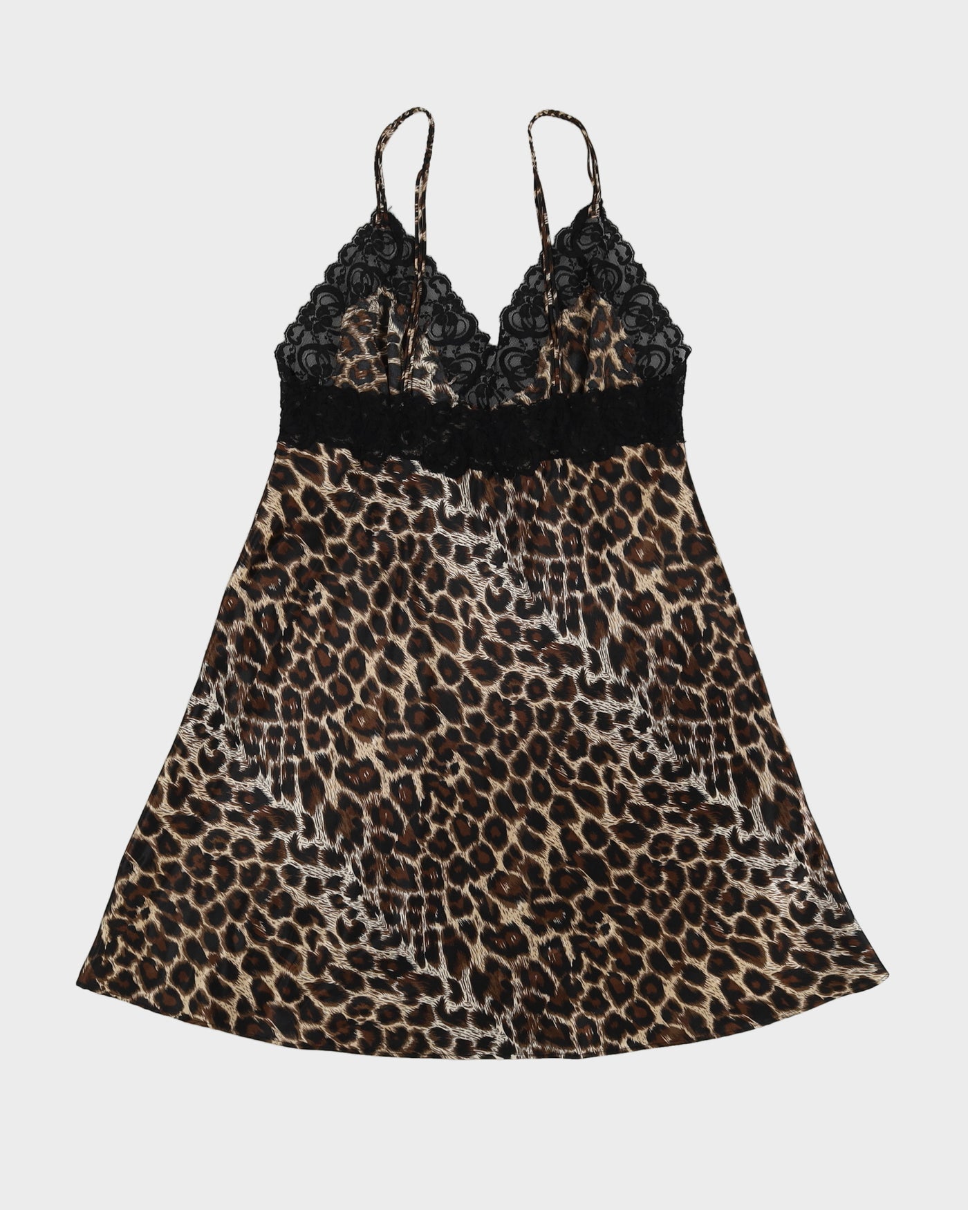 Y2K Leopard Print Slip Dress - M