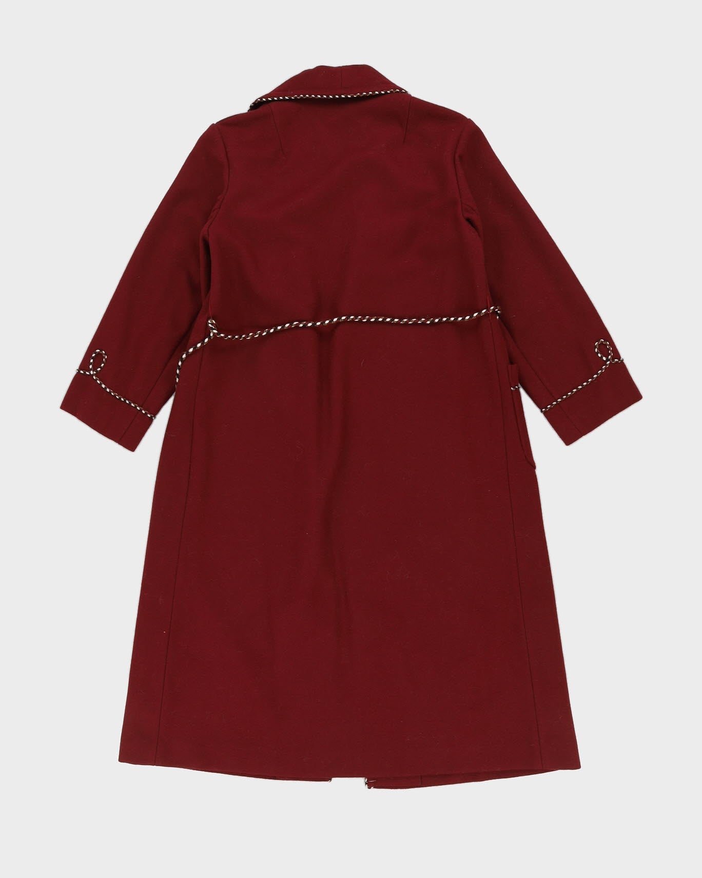 Plum Blossom Burgundy Wool Dressing Gown - S
