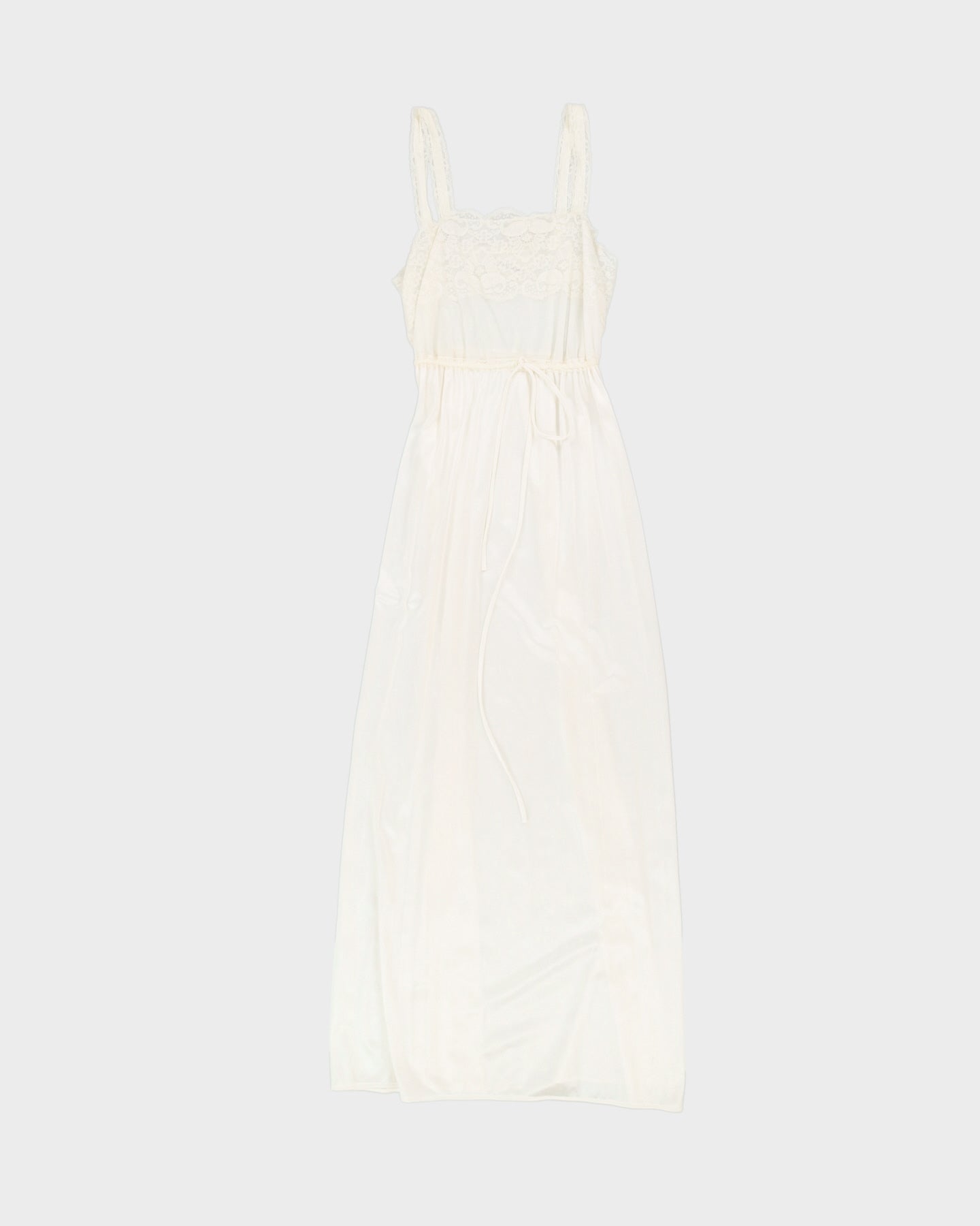Vintage 1970s White Slip Dress - S