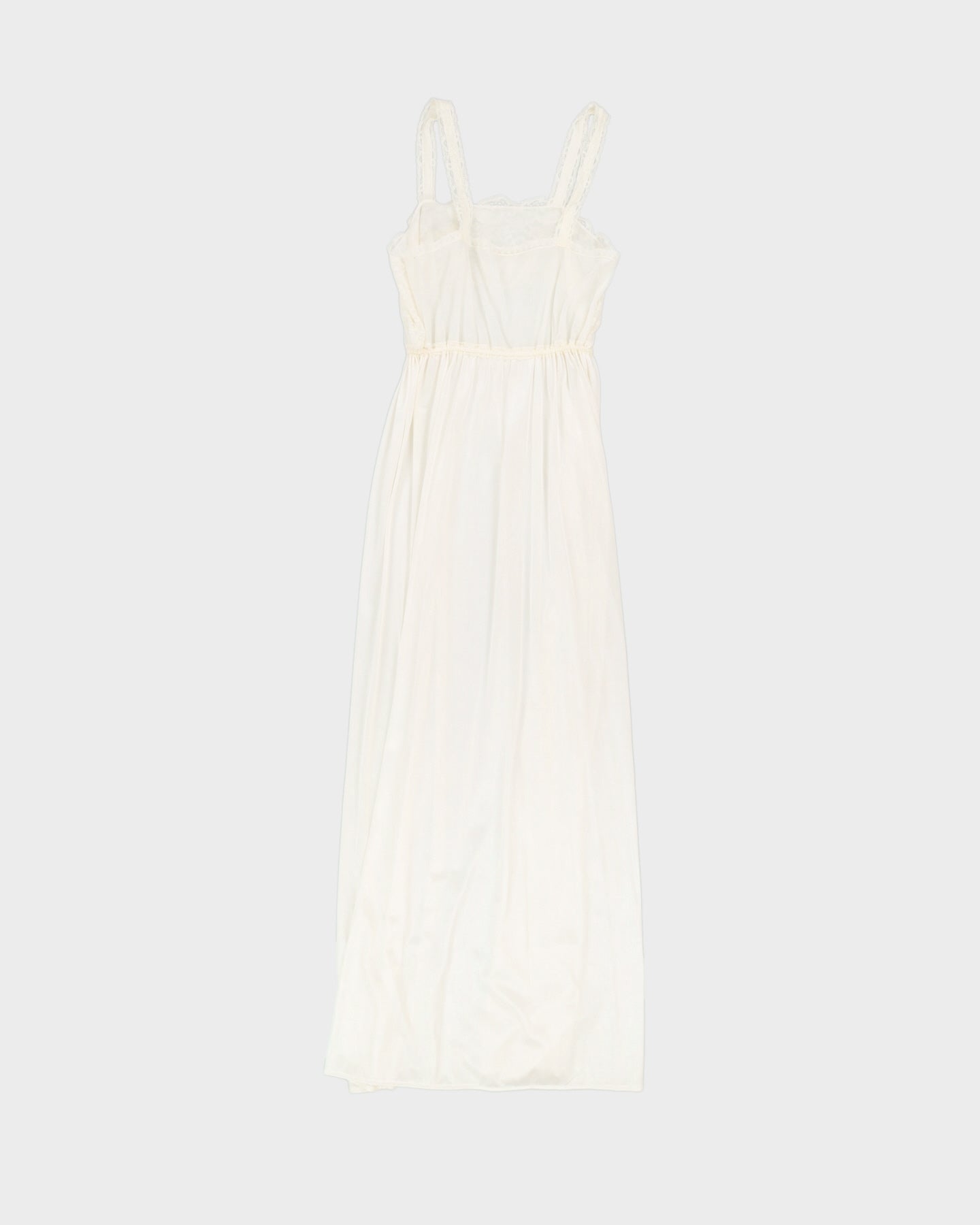 Vintage 1970s White Slip Dress - S
