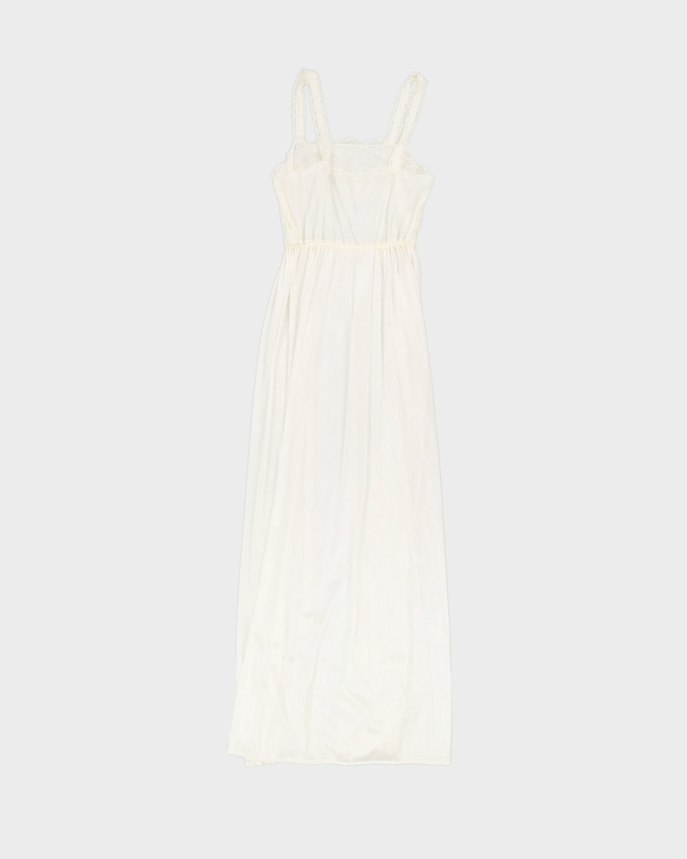 Vintage 1970s White Slip Dress - S