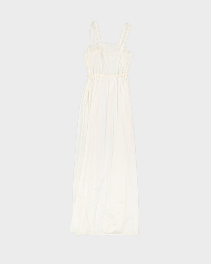 Vintage 1970s White Slip Dress - S