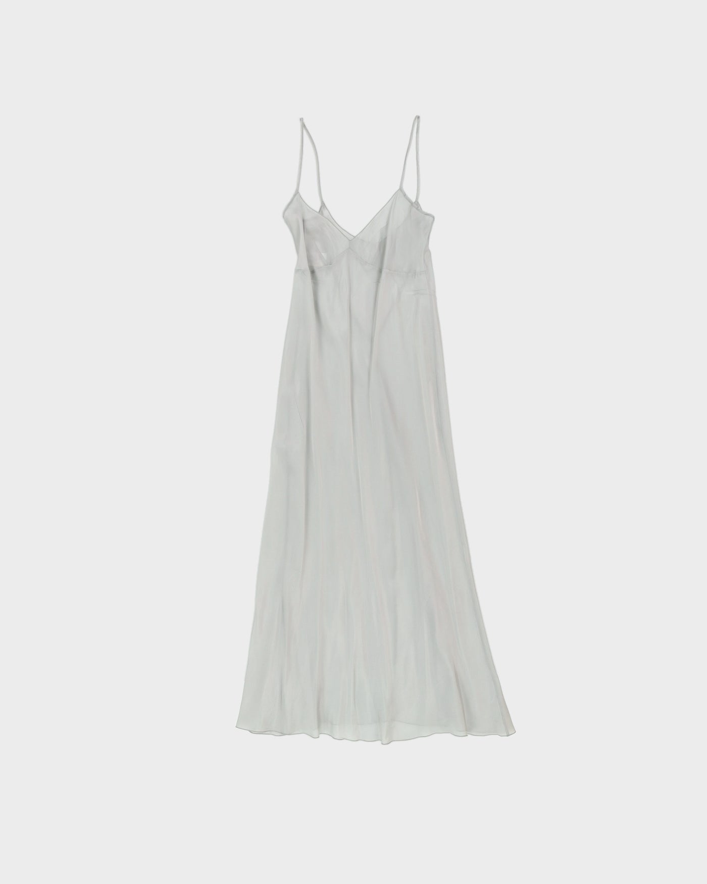 Silver Grey Rayon Slip Dress - S