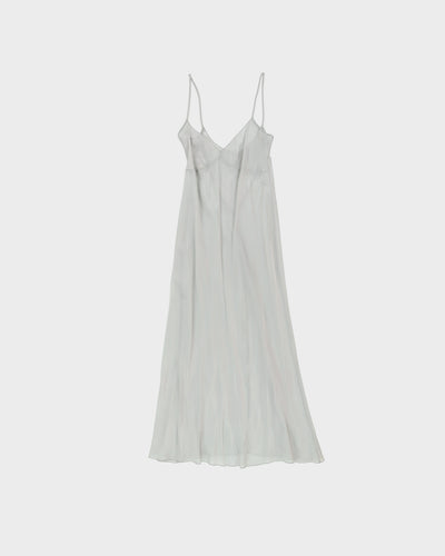 Silver Grey Rayon Slip Dress - S