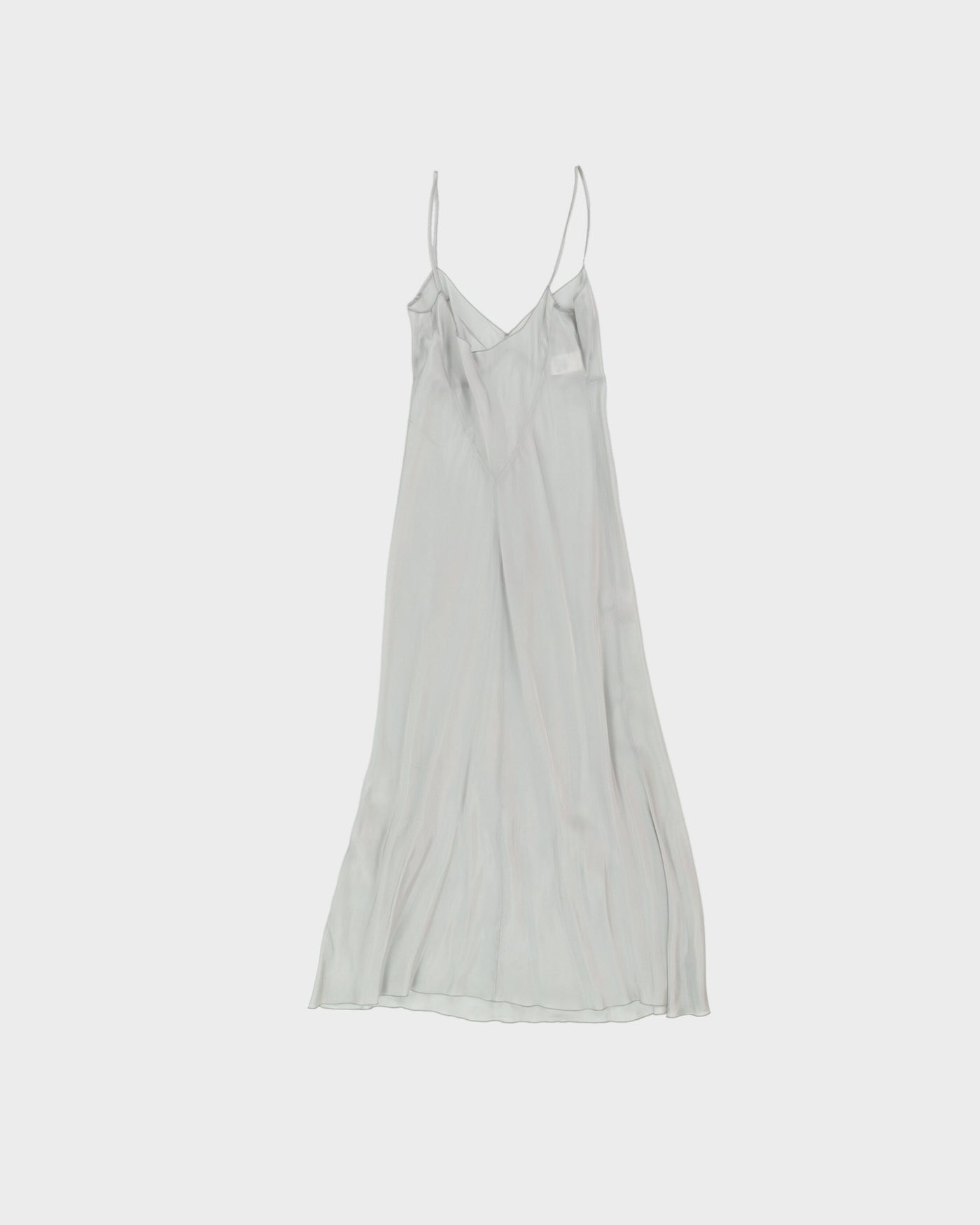 Silver Grey Rayon Slip Dress - S
