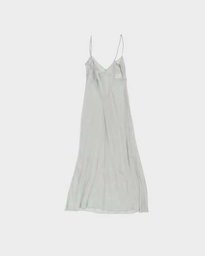 Silver Grey Rayon Slip Dress - S