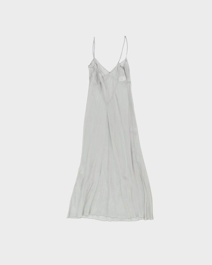 Silver Grey Rayon Slip Dress - S