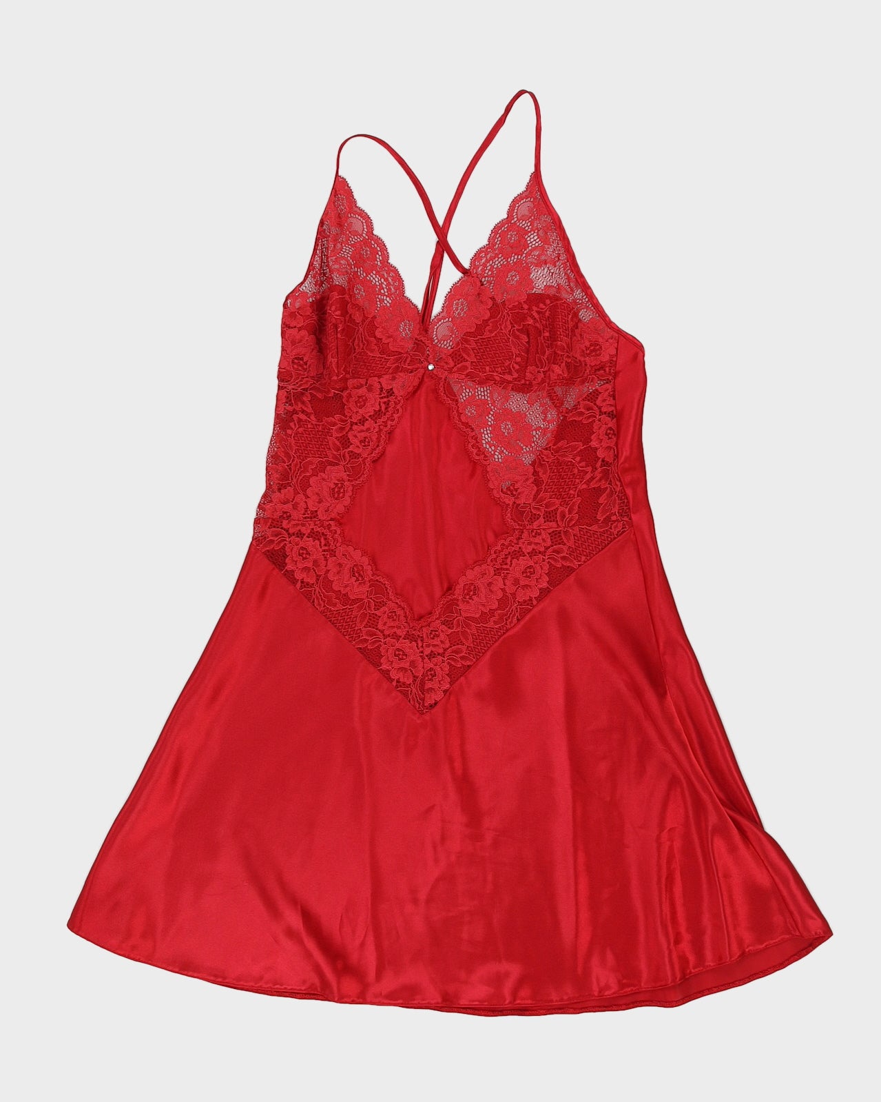 Y2K Red Slip Dress - S