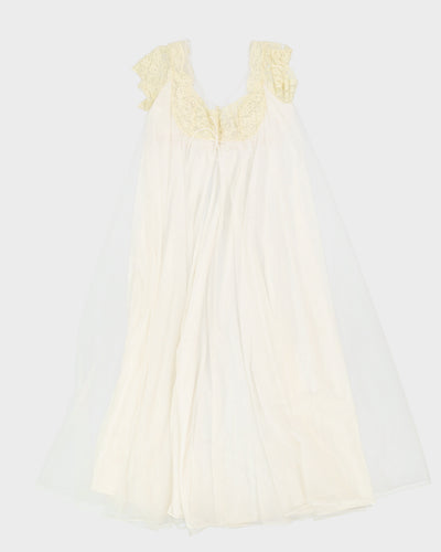 Vintage 1970s Cream Peignoir Robe - S