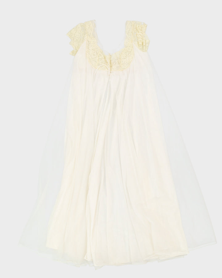 Vintage 1970s Cream Peignoir Robe - S