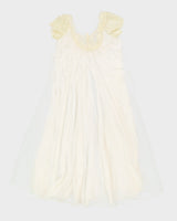 Vintage 1970s Cream Peignoir Robe - S