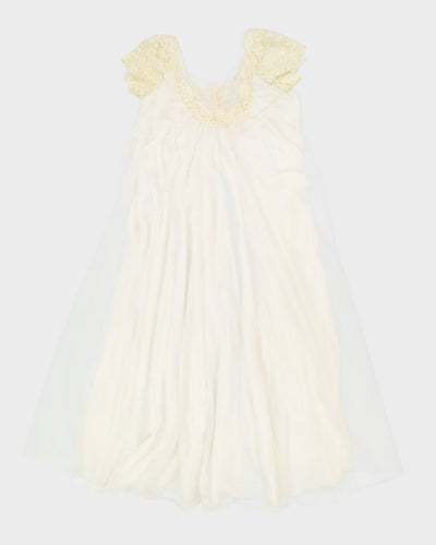 Vintage 1970s Cream Peignoir Robe - S