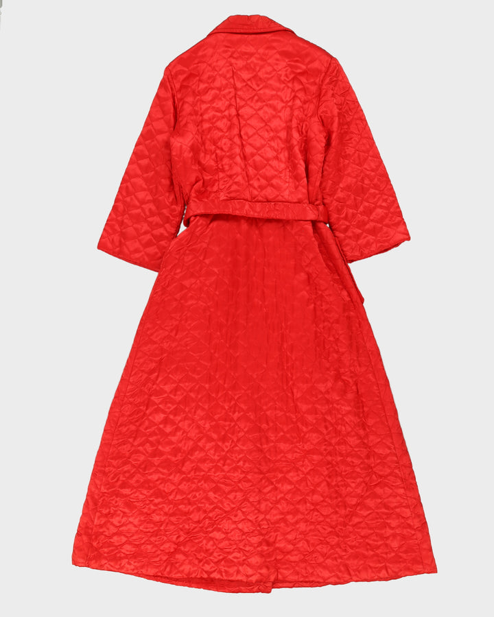 Vintage 1950s Red Quilted Dressing Gown - S