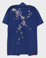 Blue Embroidered Dressing Gown - M / L