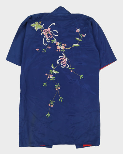 Blue Embroidered Dressing Gown - M / L