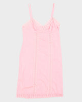 Vintage 1980s Pink Slip Dress - S
