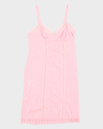 Vintage 1980s Pink Slip Dress - S