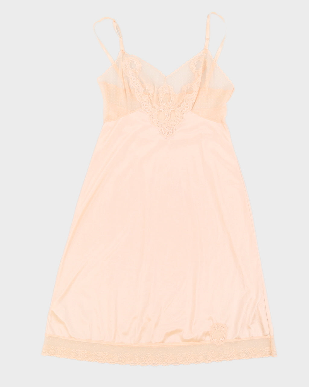 Vintage 1970s Pink Lace Slip