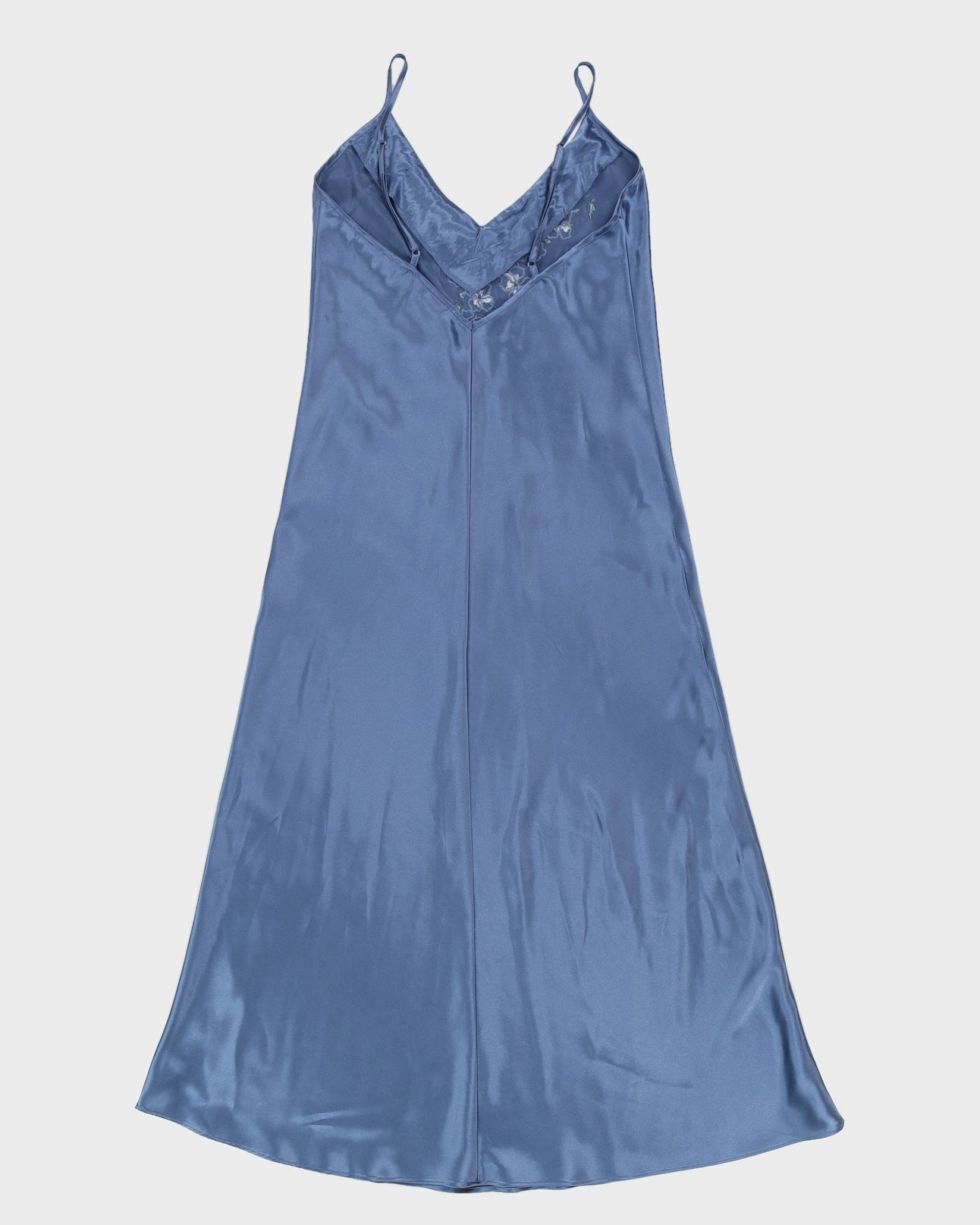 Vintage 1990s Blue Floral Maxi Slip Dress - S