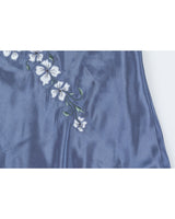 Vintage 1990s Blue Floral Maxi Slip Dress - S