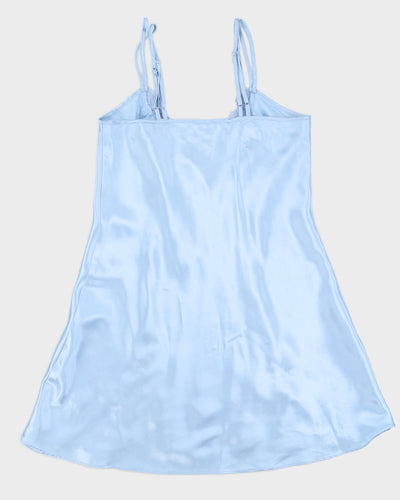 Y2K 2000s Baby Blue Mini Lace Slip - L
