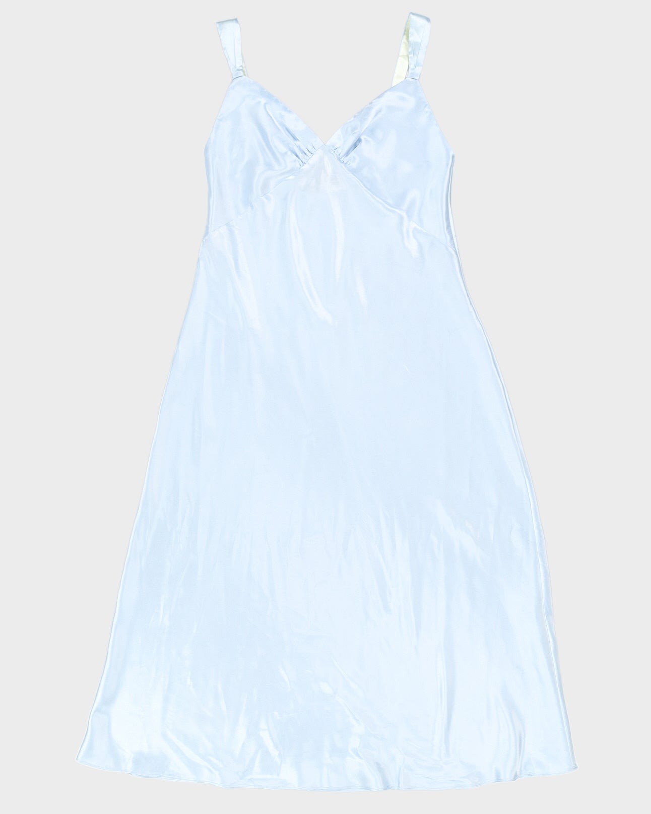 Vintage 1990s Ice Blue Maxi Slip Dress - L