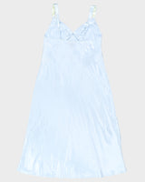Vintage 1990s Ice Blue Maxi Slip Dress - L
