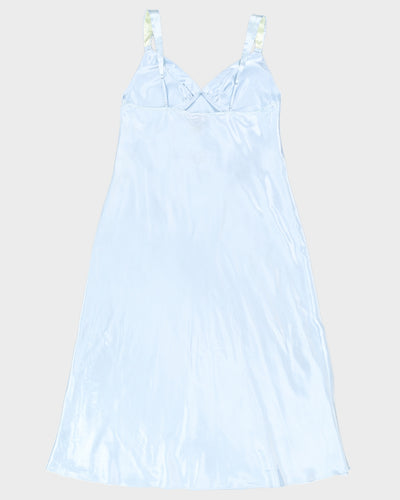 Vintage 1990s Ice Blue Maxi Slip Dress - L