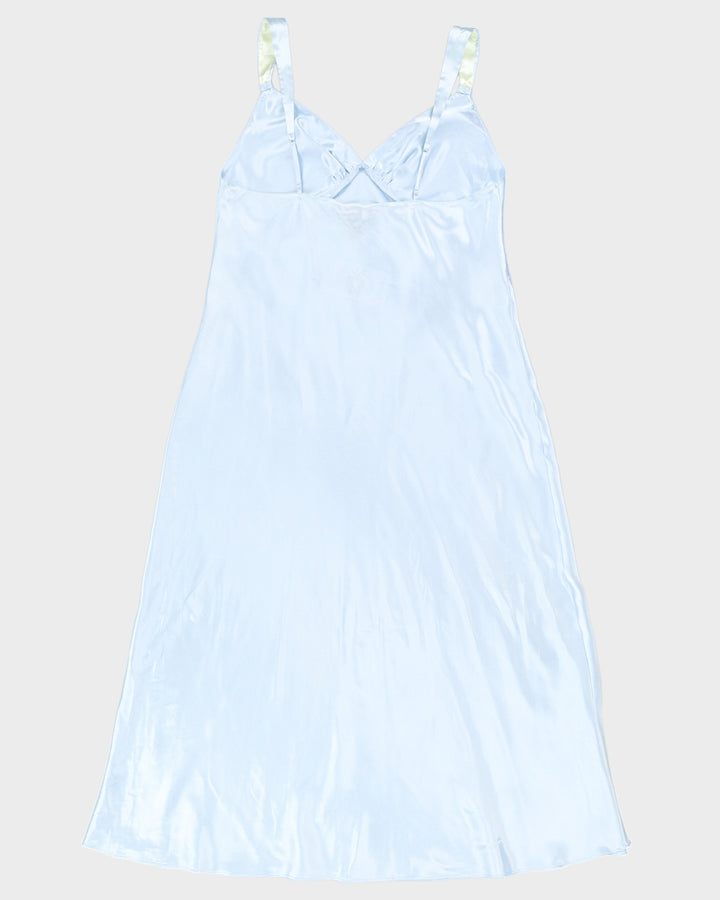 Vintage 1990s Ice Blue Maxi Slip Dress - L