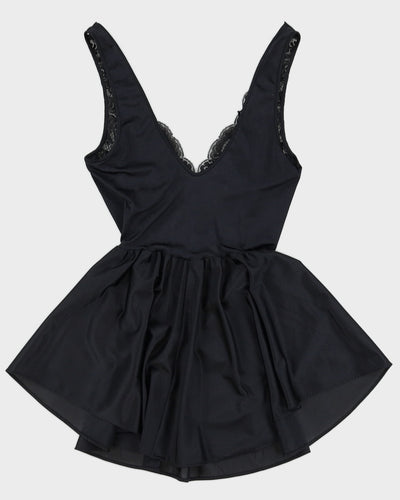 Vintage 1990s Black Ultra Mini Lace Slip - XS