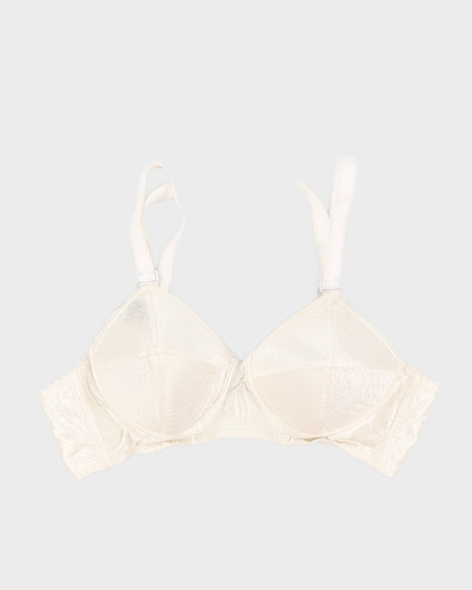 True Vintage 1950s White Bullet Bra marked 32B - XS