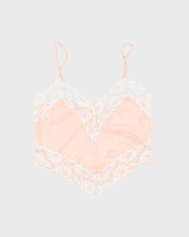Vintage 1980s Light Pink Heart Shaped Cami - S
