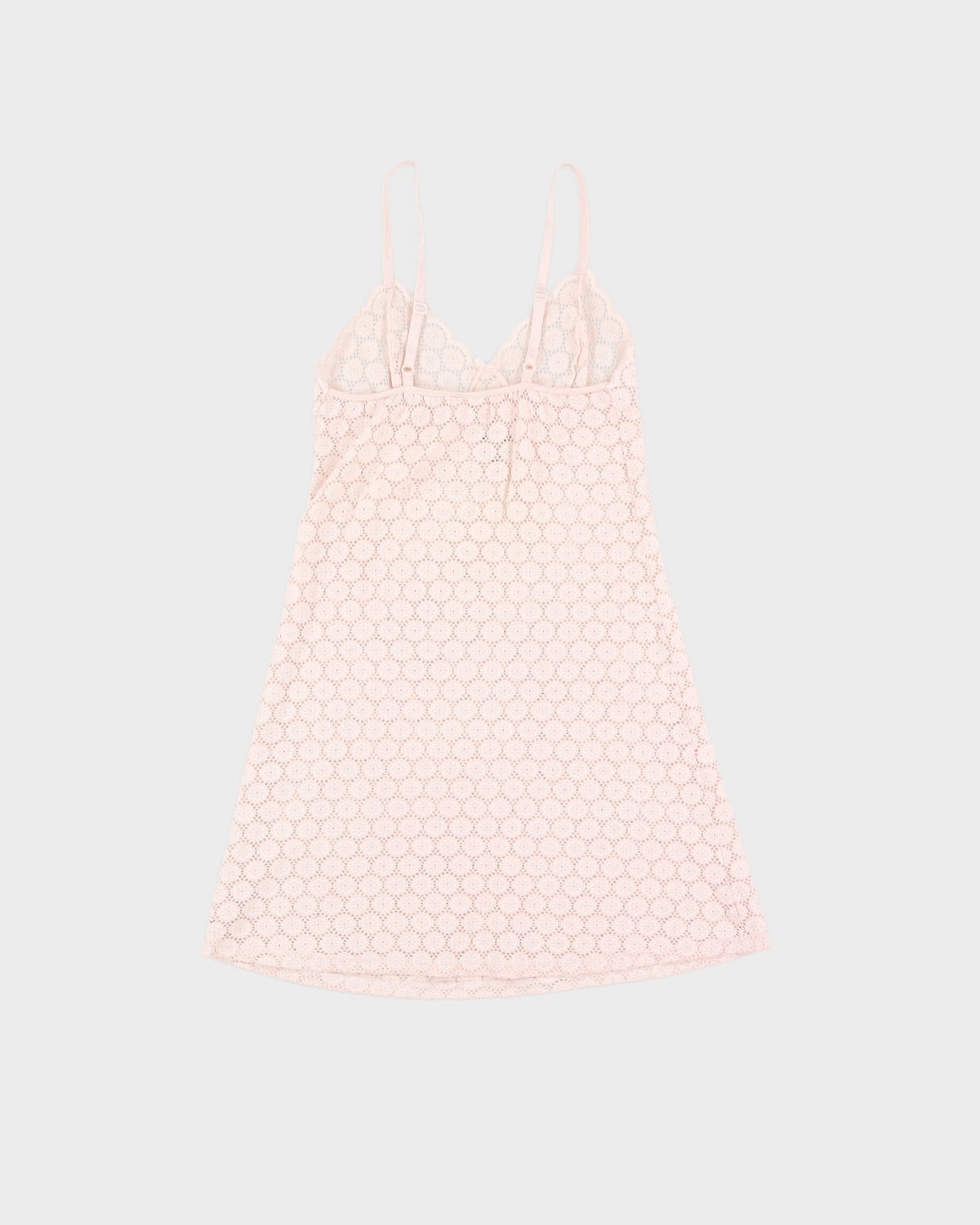Light Pink Floral Lace Stretch Mini Slip - XS