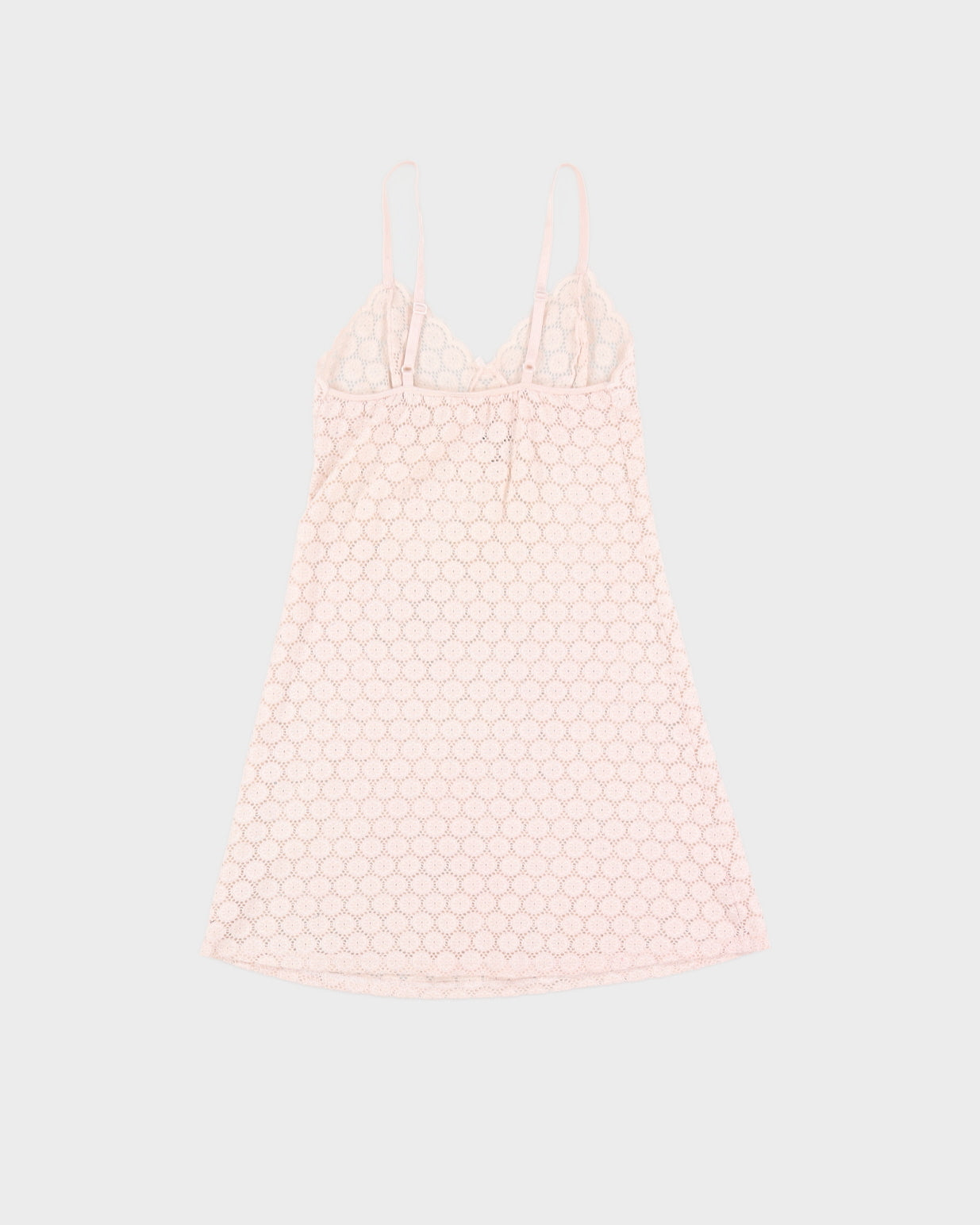 Light Pink Floral Lace Stretch Mini Slip - XS