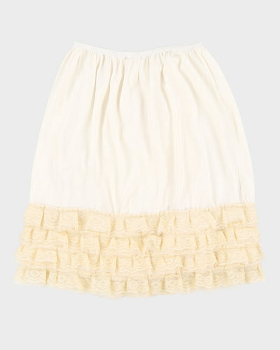 Vintage 1970s Mini Petticoat Ruffled Slip Skirt - XS