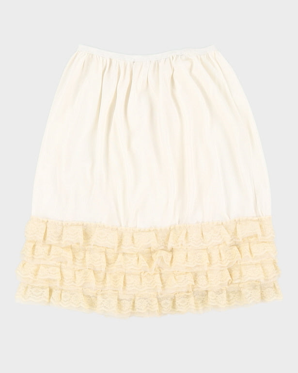 Vintage 1970s Mini Petticoat Ruffled Slip Skirt - XS