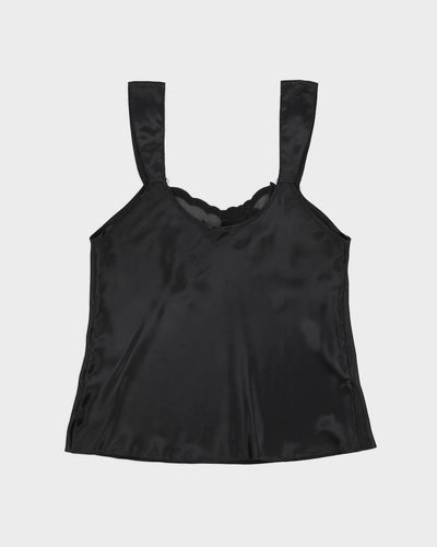 1990s Black Embroidered Camisole - S
