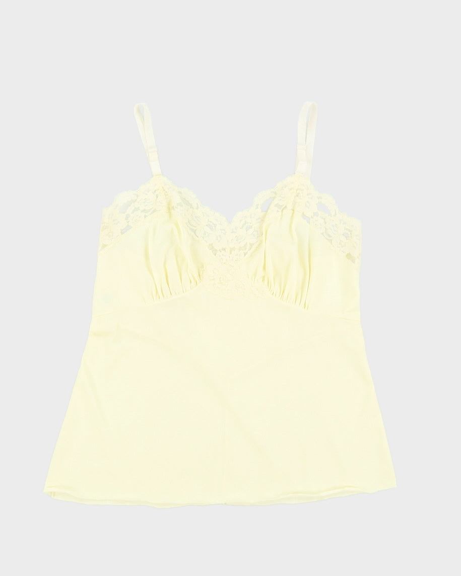 1990s Yellow Lace Detailed Camisole - M