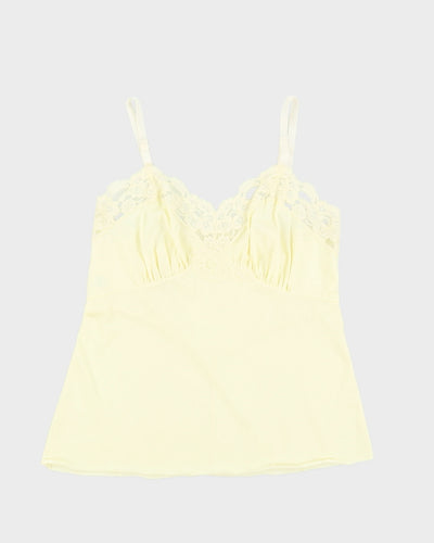 1990s Yellow Lace Detailed Camisole - M